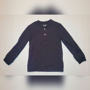 WonderKids Boys Thermal Button Collar 5t Long Sleeve Black